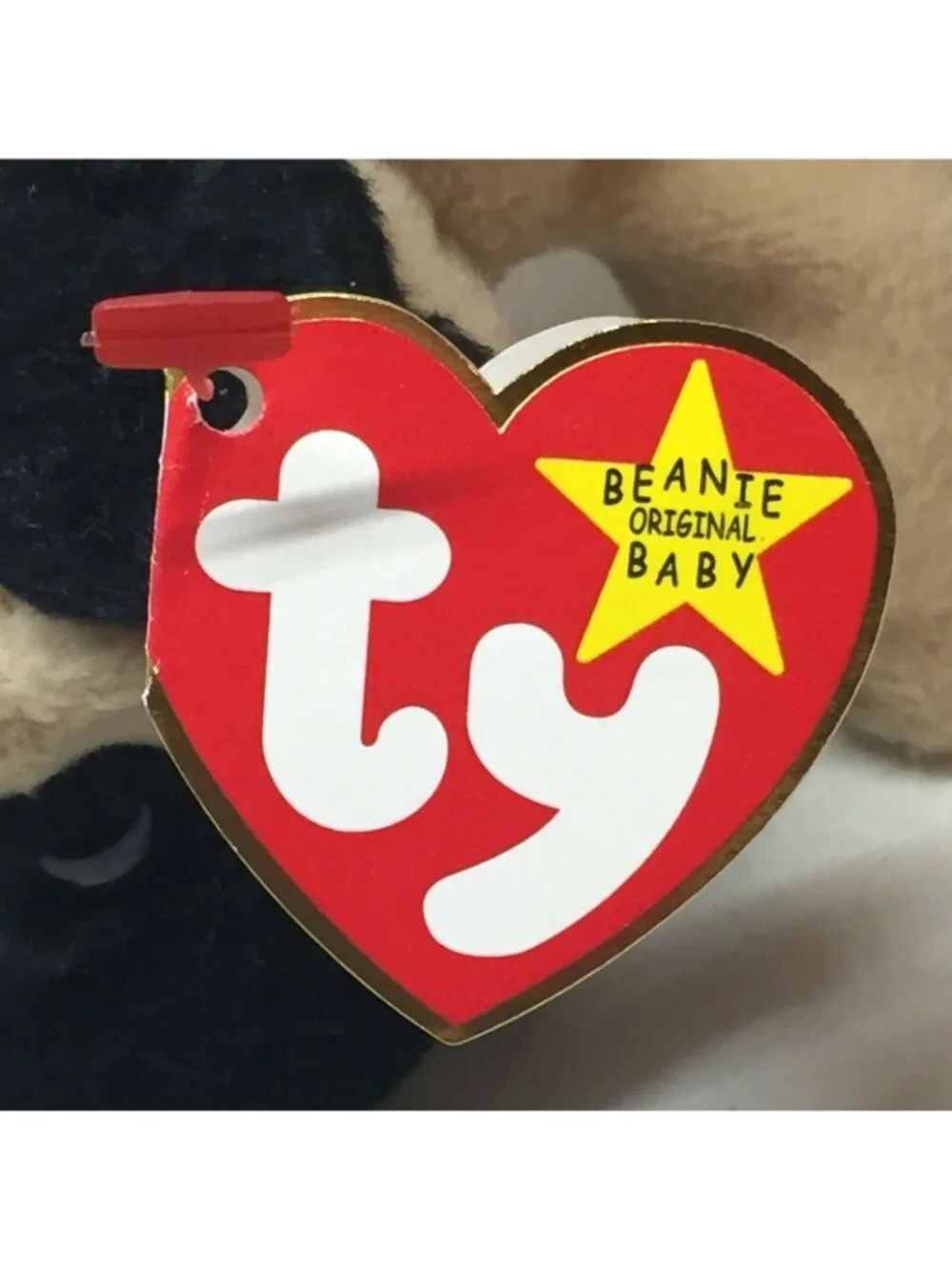 Ty Original Beanie Baby Pugsly Pug Dog Tan Plush Stuffed Animal W Tag May 2 1996